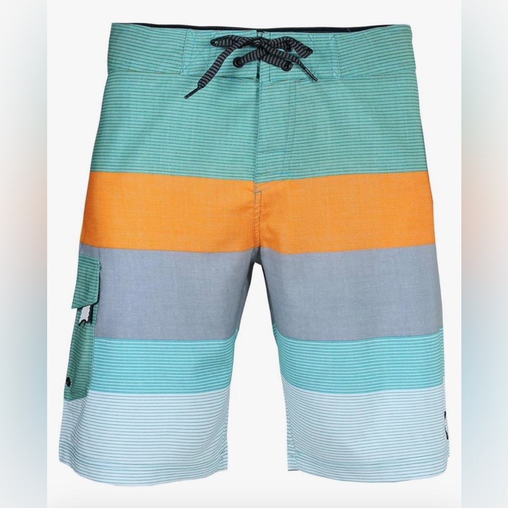 Men's Swim Trunks Quick Dry Board Shorts with Key Keeper, No Mesh Lining Size 32